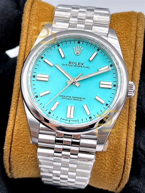 rolex tiffany 41mm|rolex oyster perpetual 41 silver.